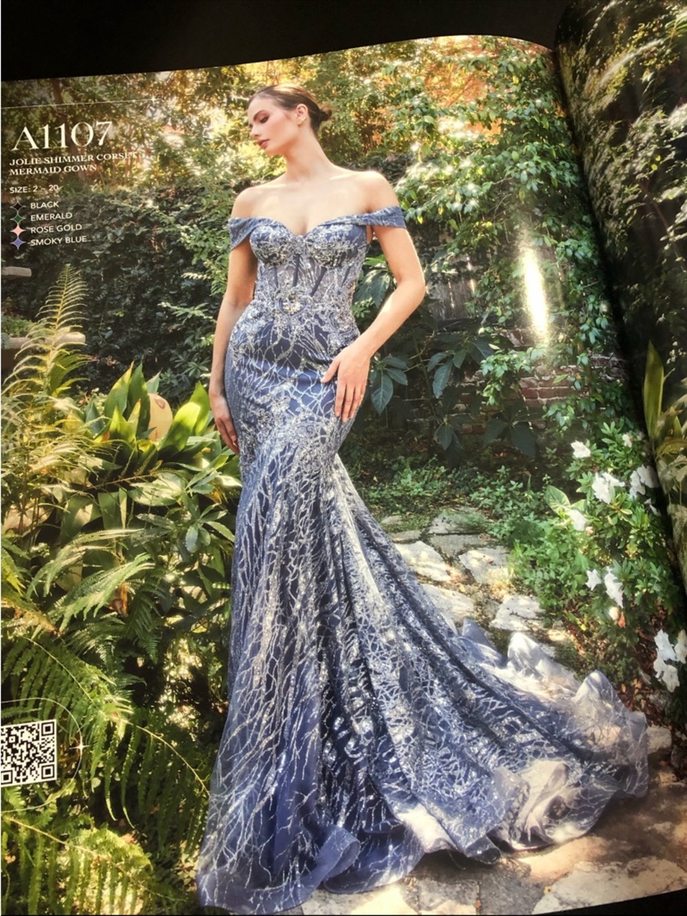 Andrea and Leo Silver Evening Sequins Formal Mermaid Prom Gown, Size 12